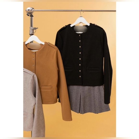 #179 SALE 🛑35 S, M, L Black Fabulous Wool-Like Single-Breasted Jacket - Picture 1 of 8